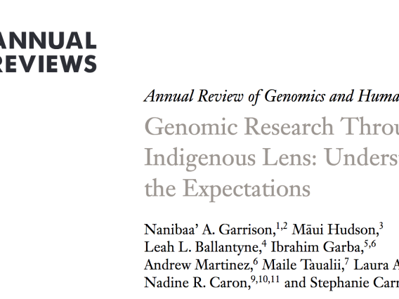 Genomic Research Through an Indigenous Lens- Understanding the Expectations
