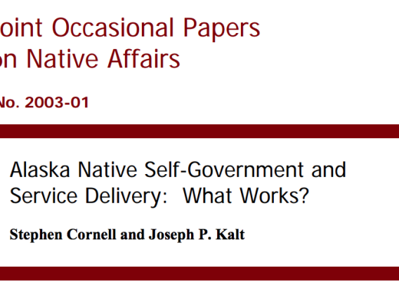 Alaska Native Self-Government and Service Delivery: What Works?
