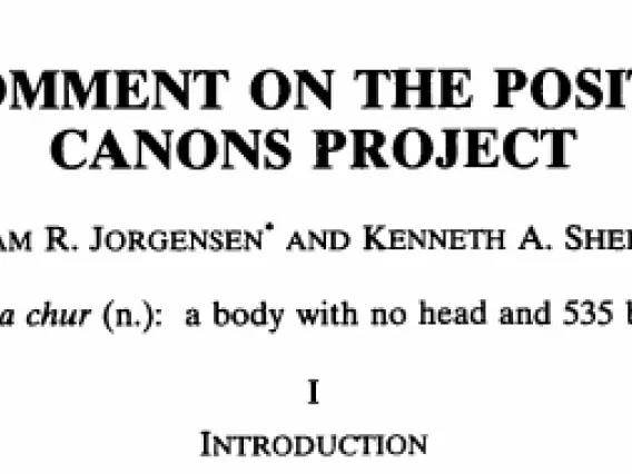A Comment on the Positive Canons Project