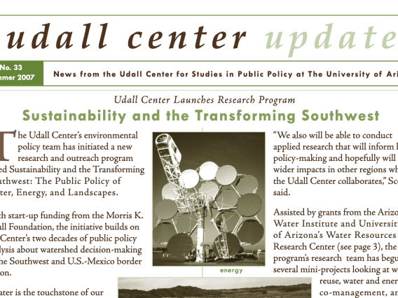 Udall Center Update No. 3