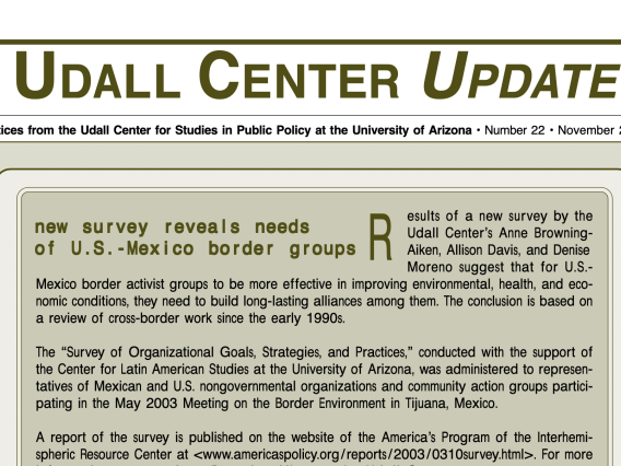 Udall Center Update No. 22