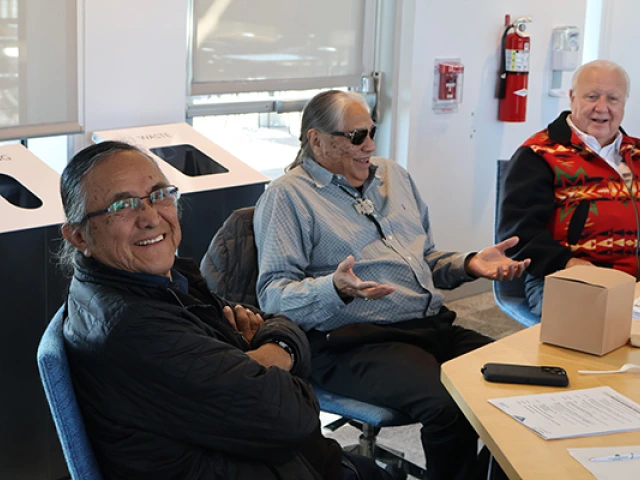 Robert Yazzie, Denny Hurtado and Rocky Barrett at the NNI International Advisory Council Meeting in December 2025 in Tucson