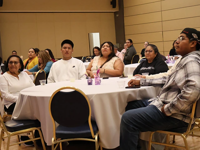 Joan's family members at her retirement party