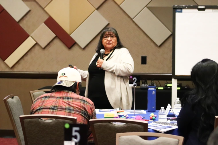 NNI Executive Director Joan Timeche delivers Native Nation Building curriculum at the 2025 Emerging Leaders Seminar