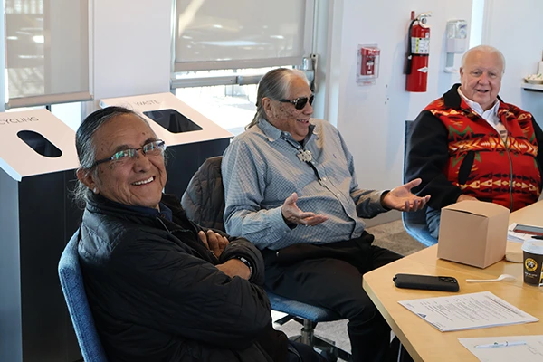 Robert Yazzie, Denny Hurtado and Rocky Barrett at the NNI International Advisory Council Meeting in December 2025 in Tucson