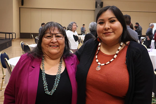Joan poses with former NNI student employee Ronita Dazen