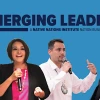 Emerging Leaders Seminar graphic on a blue background with images of Tribal leaders from the 2023 event